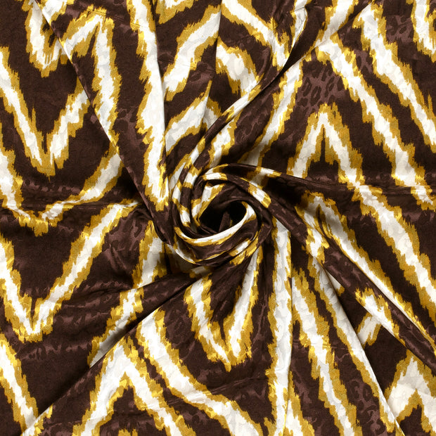 Satin Jacquard tela Panther Marrón oscuro