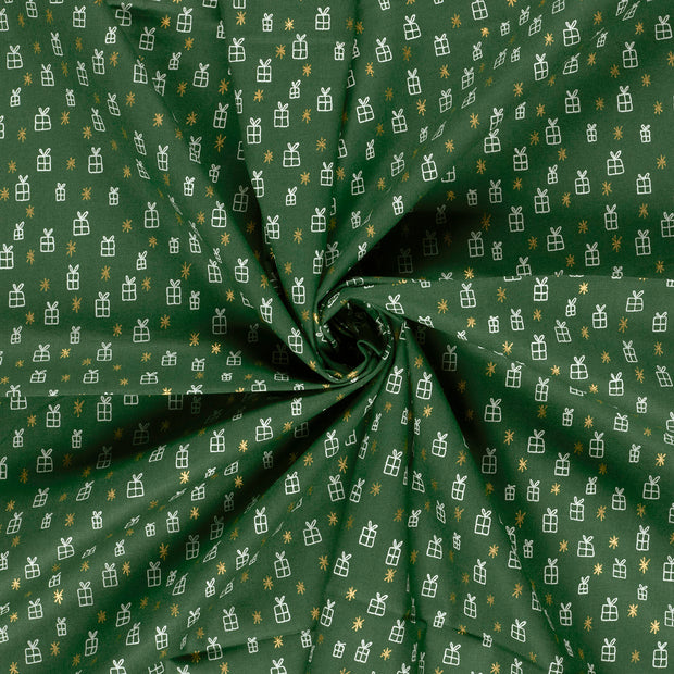 Algodón Popelina tela Verde 