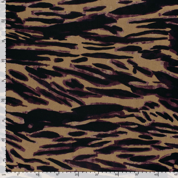 Viscose Satijn stof Abstract Camel