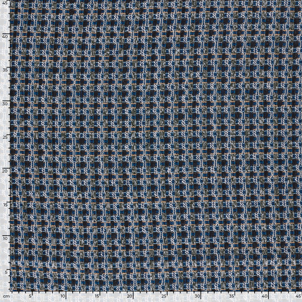 Bouclé fabric Checks Navy