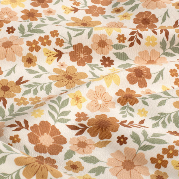 Jersey fabric Flowers Off White