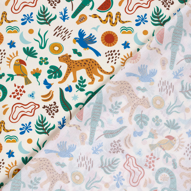 Cotton Poplin fabric Animals printed 