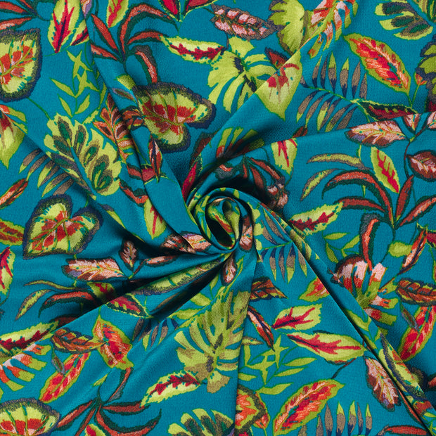 Polyester Bubble fabric Petrol printed 