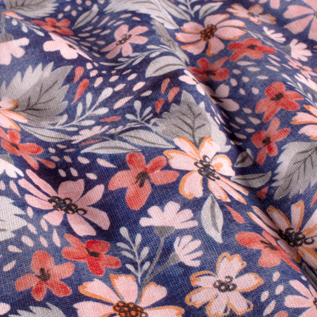 Sweat fabrik Blumen Marine