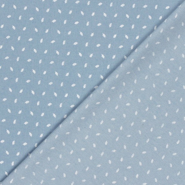 Denim fabric Feathers dyed and printed 