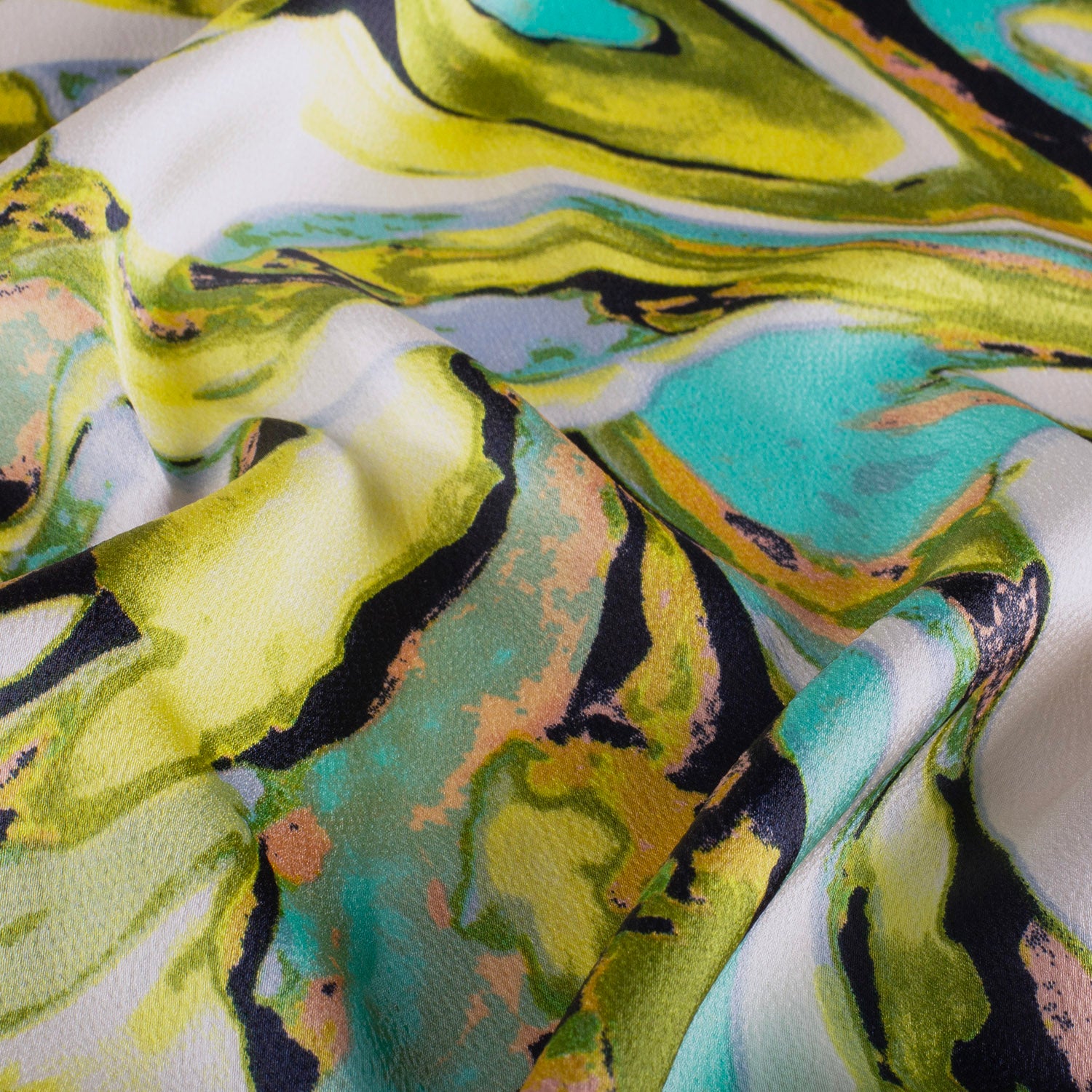 Polyester Bubble Stof Abstract Limoen Groen | Stoffen groothandel ...