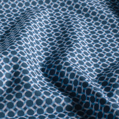 Cotton Poplin digital printed Geometric pattern Steel Blue