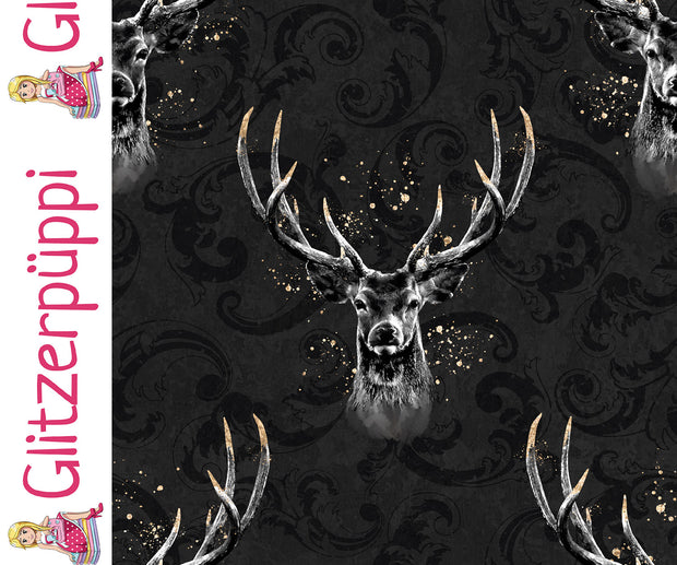 Jogging fabric Deer Black