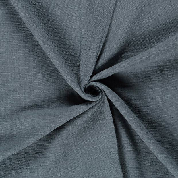Muselina tela Azul acero slub 