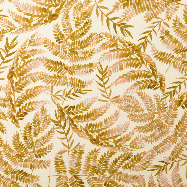 Viscose Crêpe fabric Leaves Oker