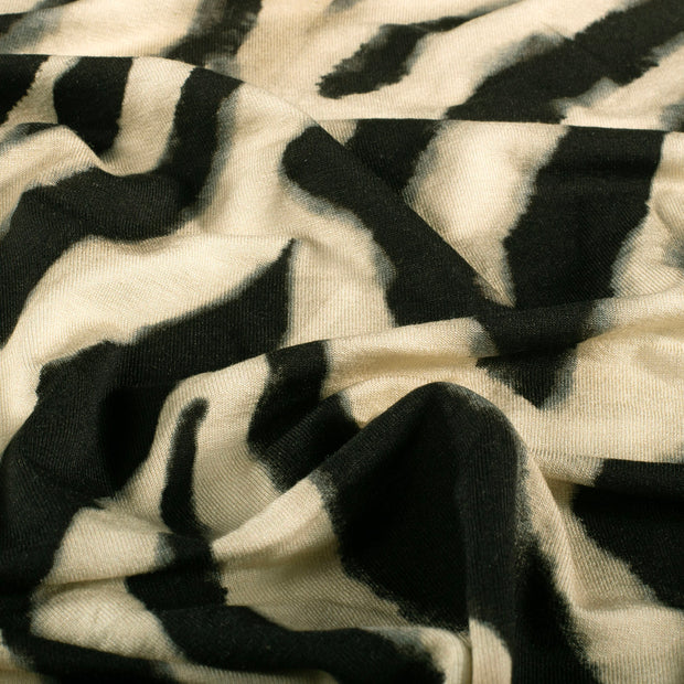 Viscose Vortex Jersey stof Zebra's Beige