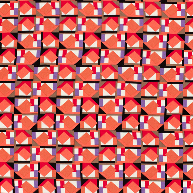 Viscose Satin fabrik Coral glänzend 