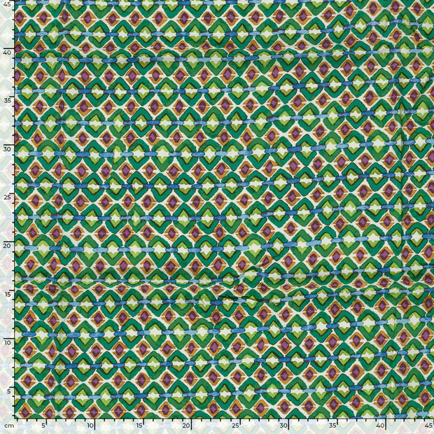 Viscose Poplin fabrik Abstrakt Grün