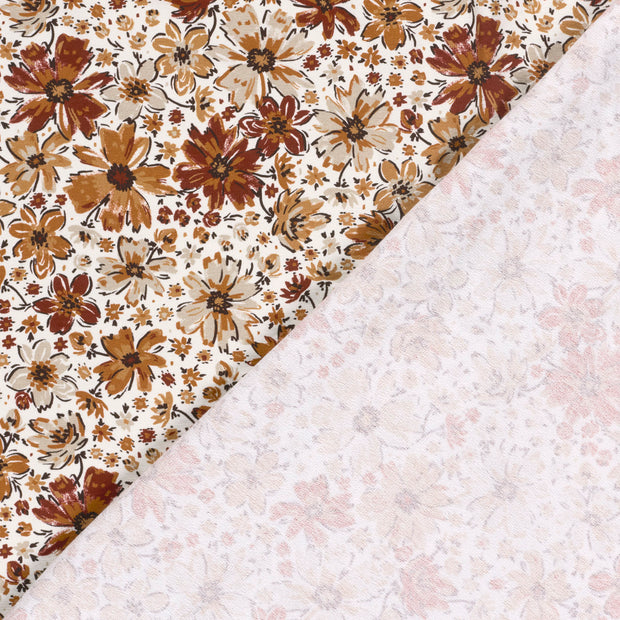 French Terry tissu fleurs imprimé numérique 