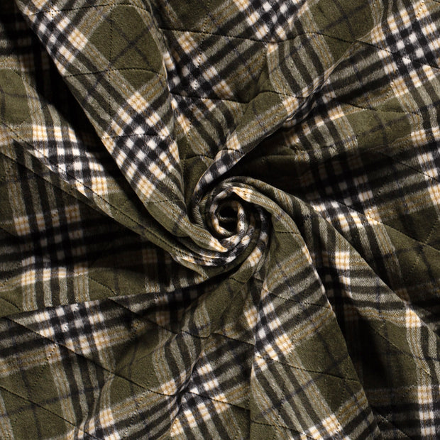 Jacquard tela Verde caqui acolchado 