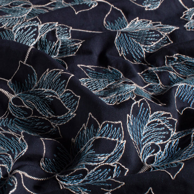  fabric Flowers Navy