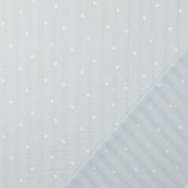 Voile fabric Baby Blue digital printed 