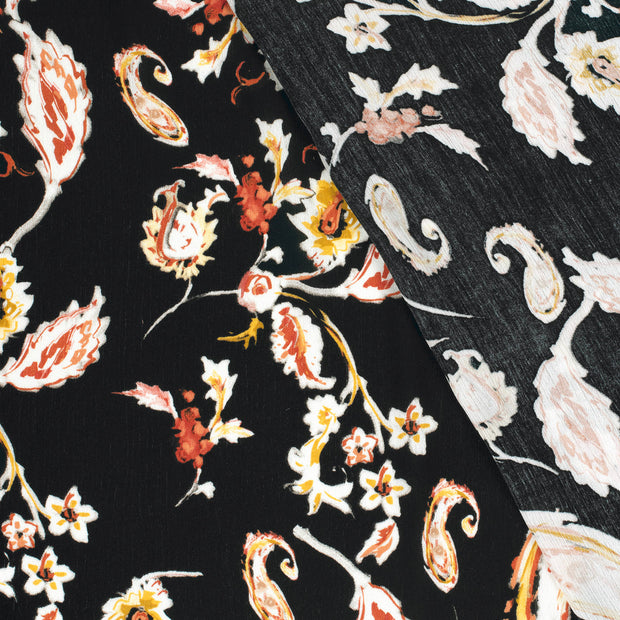 Borken Crepe fabric Paisley printed 