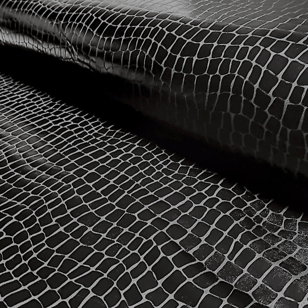 Lamé fabric Crocodiles Black
