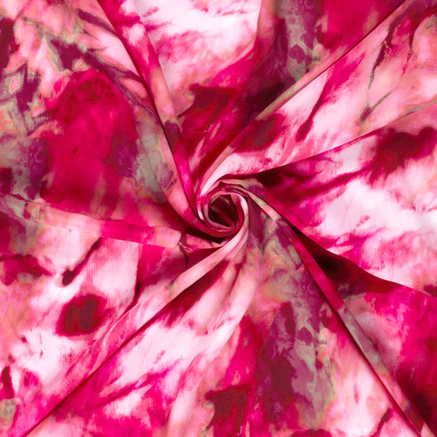 Viscose Poplin fabric Fuchsia printed 