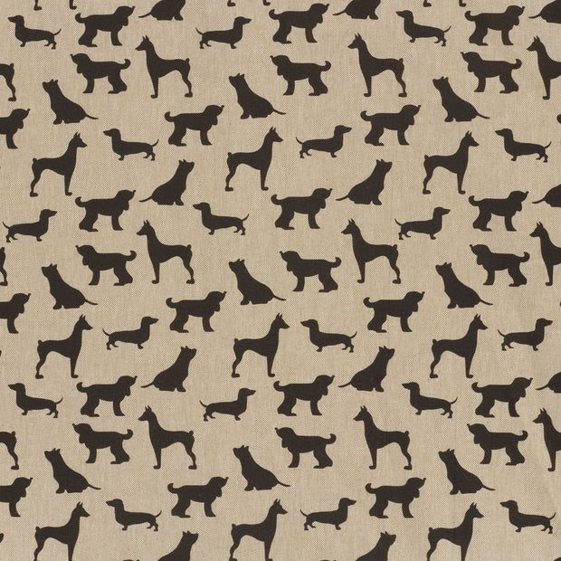 Linen Look fabric Black matte 