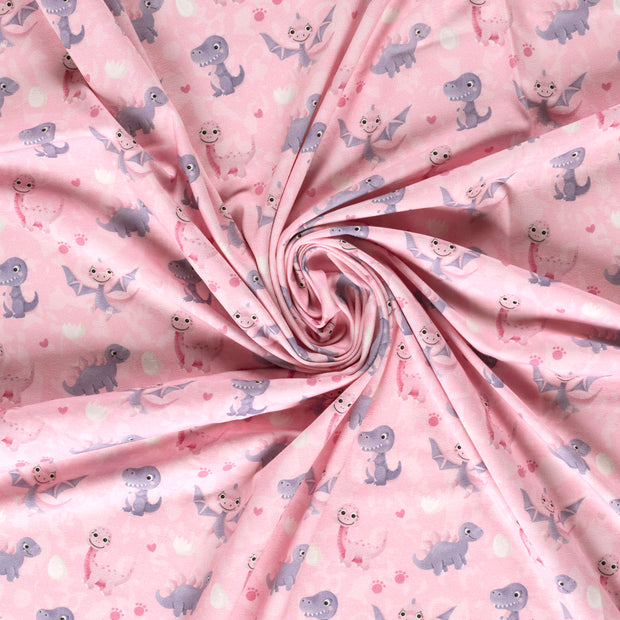 Jersey fabric Old Pink digital printed 