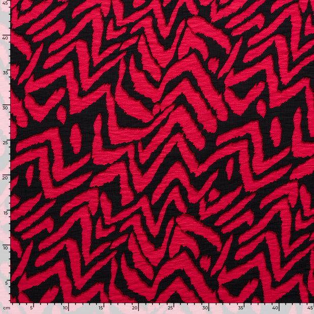 Viscose Nylon Ottoman fabric Abstract Dark Red