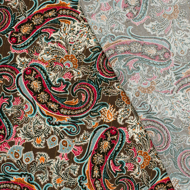 Borken Crepe fabric Paisley lurex printed 