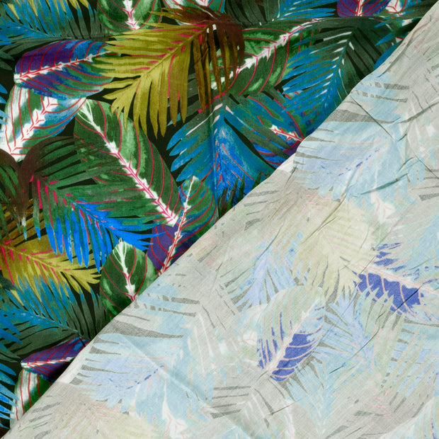 Viscose Poplin fabric Leaves printed 