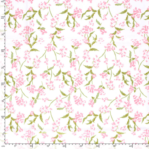 Twill fabric Flowers Pink