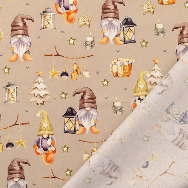 Katoen Poplin stof Beige 