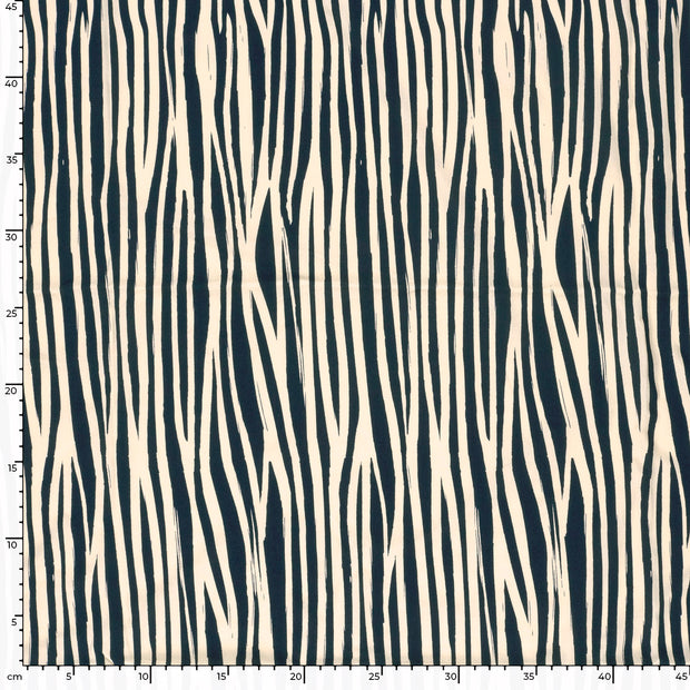 Bamboo Poplin fabric Stripes Navy