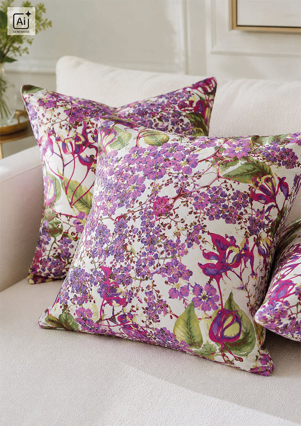 Linnenlook stof Bloemen Beige