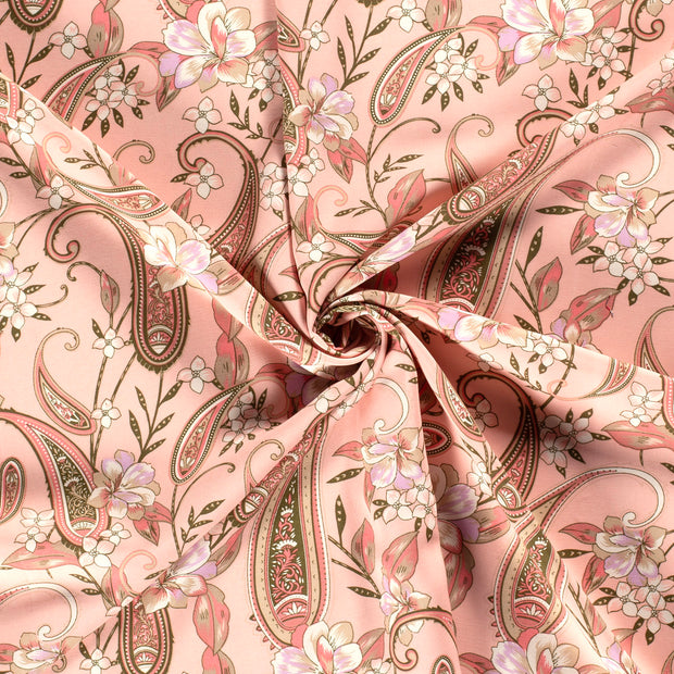Viscose Twill fabrik Helles Pink stone washed 
