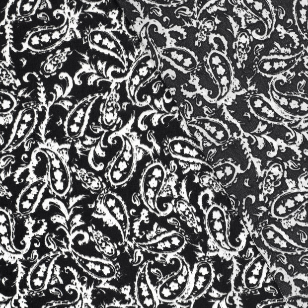 Satin Velvet stof Paisley bedrukt 