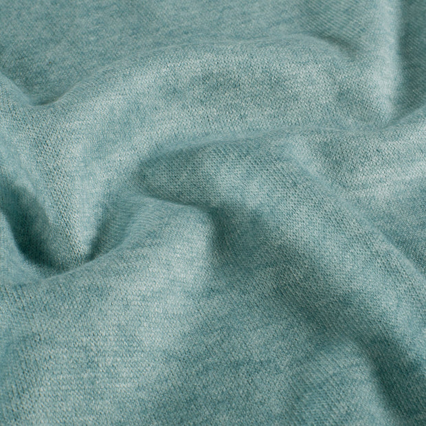 Heavy Knit tissu Melange Bleu Canard
