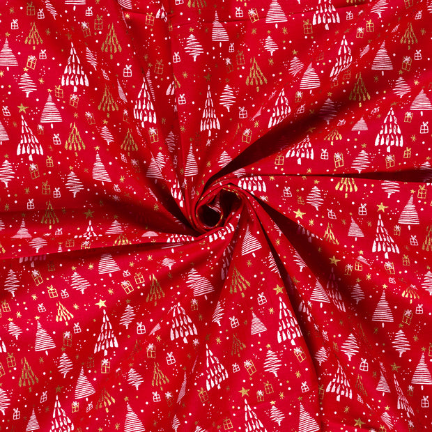 Cotton Poplin fabric Red 