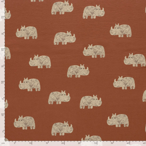 Terry Crêpe tissu Rhinocéros Vieux rose