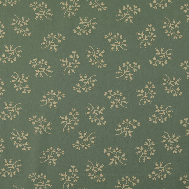 Cotton Poplin fabric Flowers Mint