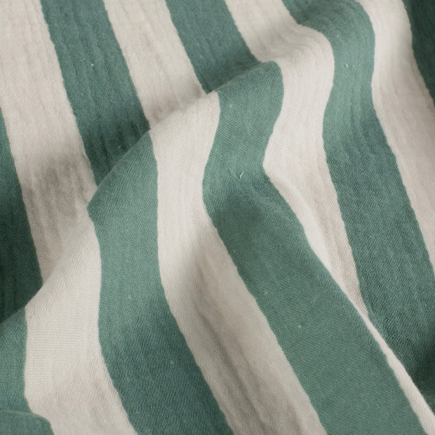 Double gaze tissu rayures Vert