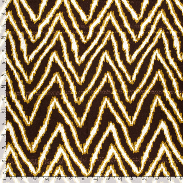 Satin Jacquard tela Panther Marrón oscuro