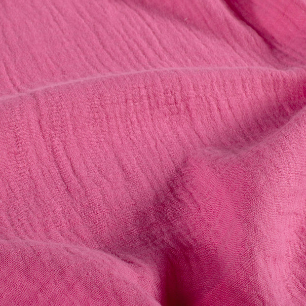 Mousseline stof Effen Fuchsia