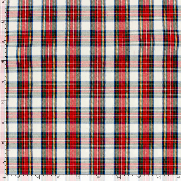 Gabardina tela Cuadros Blanco