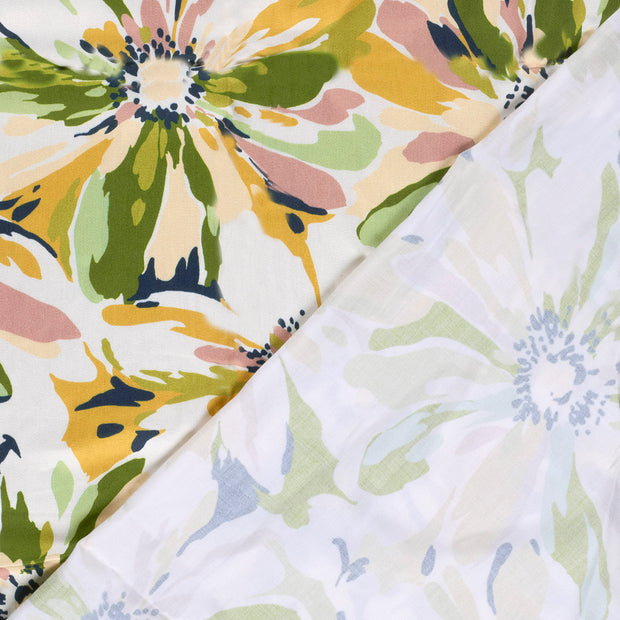 Viscose Satin fabric Flowers digital printed 