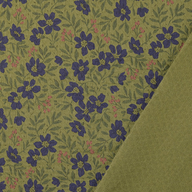  fabric Olive Green printed 
