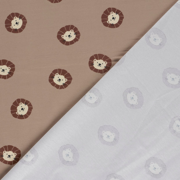 Jersey fabric Lions printed 