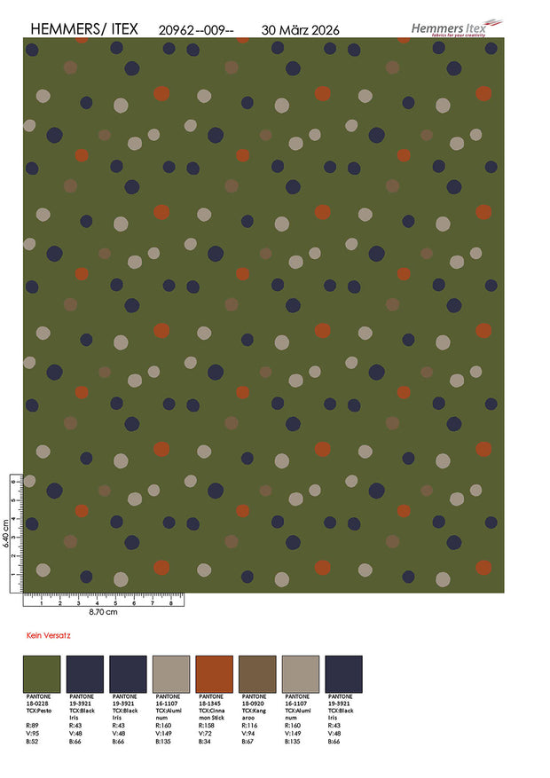 Jersey fabric Dots Green