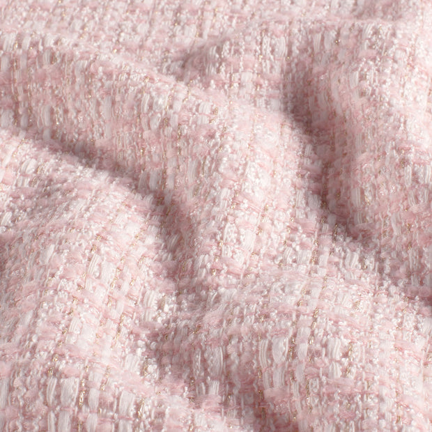 Bouclé fabric Checks Light Pink