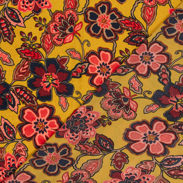 Satin Velvet tela Flores estampado 