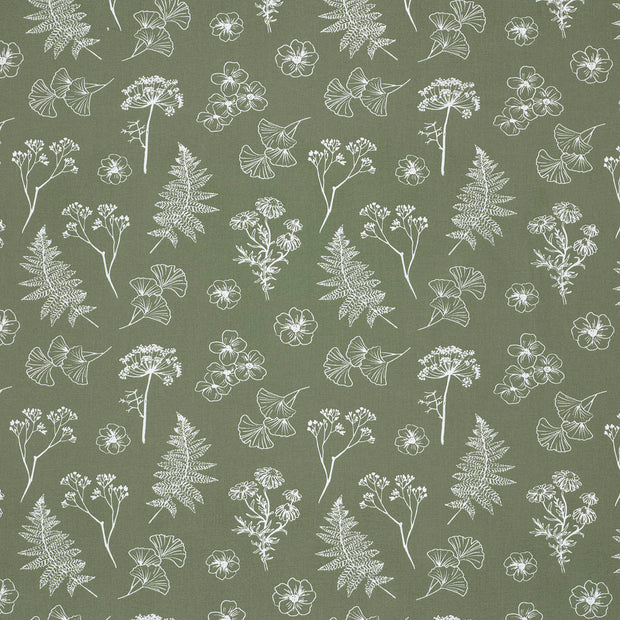Cotton Poplin fabric Olive Green matte 